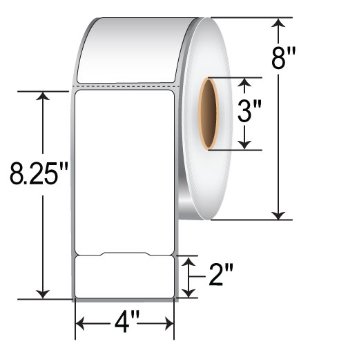 Barcodefactory 4 x 8.25 DT Shipping Label RPS-4-825-750-3